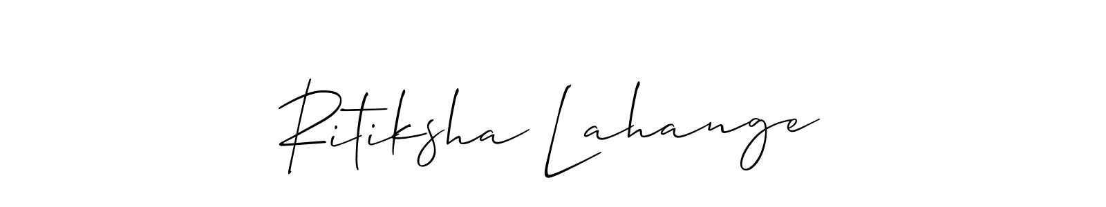 Ritiksha Lahange stylish signature style. Best Handwritten Sign (Allison_Script) for my name. Handwritten Signature Collection Ideas for my name Ritiksha Lahange. Ritiksha Lahange signature style 2 images and pictures png