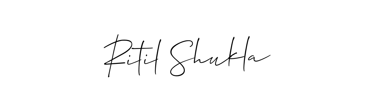 This is the best signature style for the Ritil Shukla name. Also you like these signature font (Allison_Script). Mix name signature. Ritil Shukla signature style 2 images and pictures png
