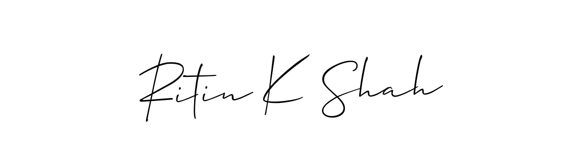 Ritin K Shah stylish signature style. Best Handwritten Sign (Allison_Script) for my name. Handwritten Signature Collection Ideas for my name Ritin K Shah. Ritin K Shah signature style 2 images and pictures png