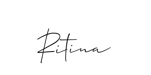 How to make Ritina signature? Allison_Script is a professional autograph style. Create handwritten signature for Ritina name. Ritina signature style 2 images and pictures png