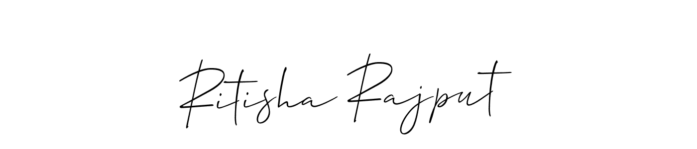 This is the best signature style for the Ritisha Rajput name. Also you like these signature font (Allison_Script). Mix name signature. Ritisha Rajput signature style 2 images and pictures png