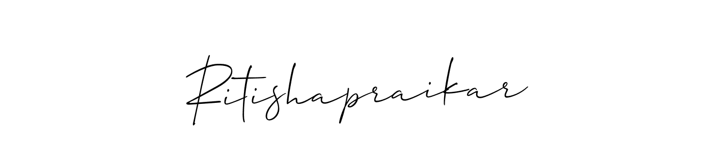 Allison_Script is a professional signature style that is perfect for those who want to add a touch of class to their signature. It is also a great choice for those who want to make their signature more unique. Get Ritishapraikar name to fancy signature for free. Ritishapraikar signature style 2 images and pictures png