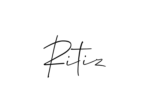 Ritiz stylish signature style. Best Handwritten Sign (Allison_Script) for my name. Handwritten Signature Collection Ideas for my name Ritiz. Ritiz signature style 2 images and pictures png