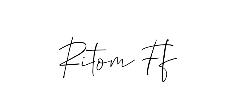 Similarly Allison_Script is the best handwritten signature design. Signature creator online .You can use it as an online autograph creator for name Ritom Ff. Ritom Ff signature style 2 images and pictures png