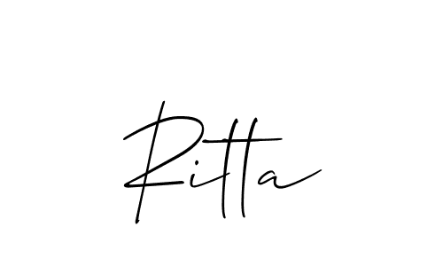 Make a beautiful signature design for name Ritta. With this signature (Allison_Script) style, you can create a handwritten signature for free. Ritta signature style 2 images and pictures png