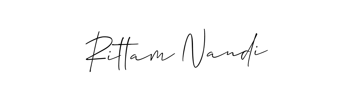 You should practise on your own different ways (Allison_Script) to write your name (Rittam Nandi) in signature. don't let someone else do it for you. Rittam Nandi signature style 2 images and pictures png