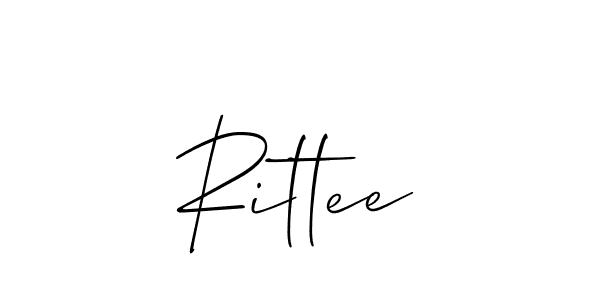 How to make Rittee signature? Allison_Script is a professional autograph style. Create handwritten signature for Rittee name. Rittee signature style 2 images and pictures png