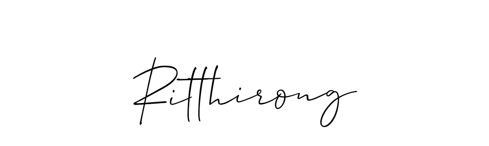 Make a short Ritthirong signature style. Manage your documents anywhere anytime using Allison_Script. Create and add eSignatures, submit forms, share and send files easily. Ritthirong signature style 2 images and pictures png