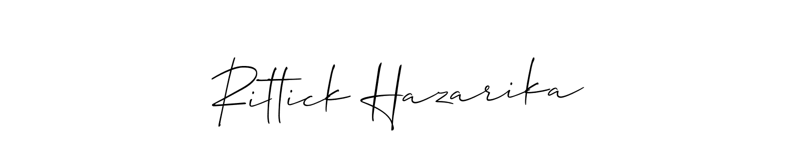 Use a signature maker to create a handwritten signature online. With this signature software, you can design (Allison_Script) your own signature for name Rittick Hazarika. Rittick Hazarika signature style 2 images and pictures png