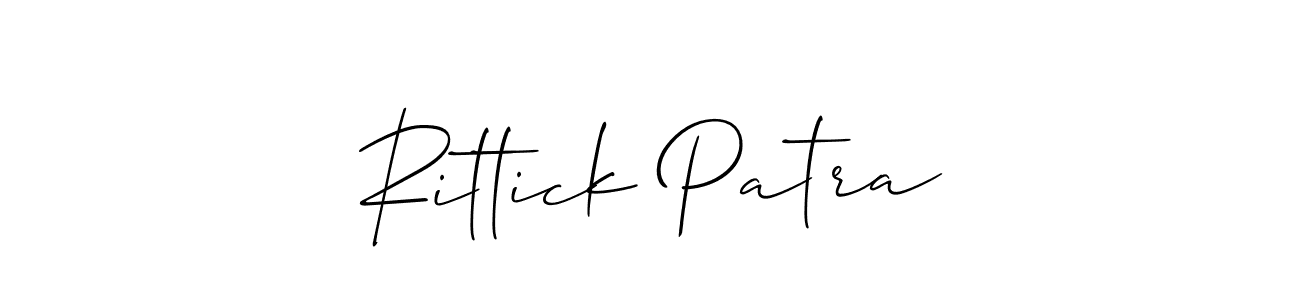 It looks lik you need a new signature style for name Rittick Patra. Design unique handwritten (Allison_Script) signature with our free signature maker in just a few clicks. Rittick Patra signature style 2 images and pictures png