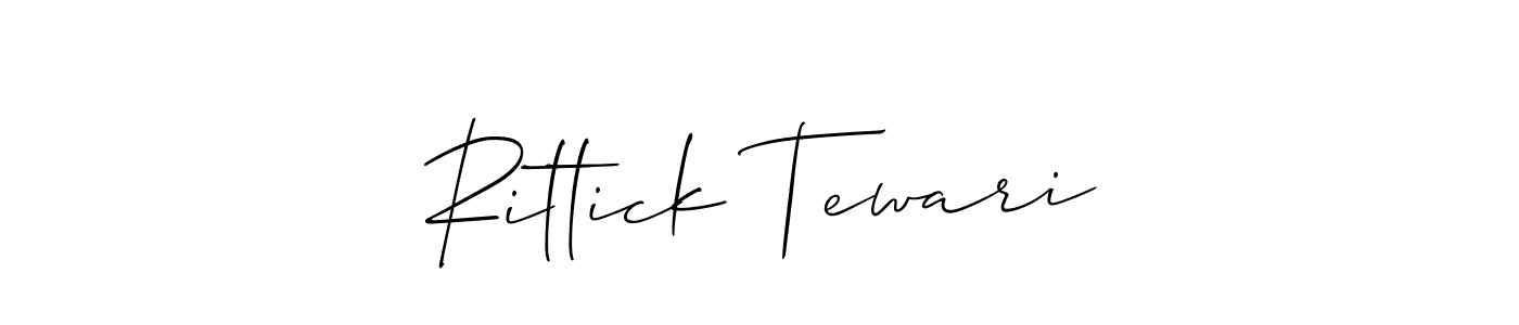 It looks lik you need a new signature style for name Rittick Tewari. Design unique handwritten (Allison_Script) signature with our free signature maker in just a few clicks. Rittick Tewari signature style 2 images and pictures png