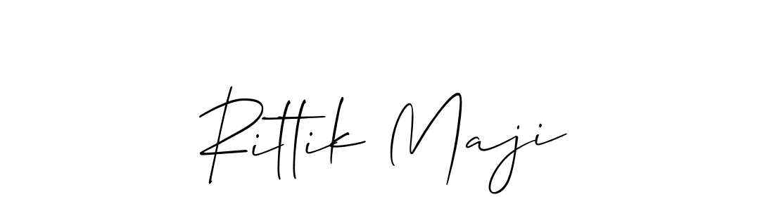 Create a beautiful signature design for name Rittik Maji. With this signature (Allison_Script) fonts, you can make a handwritten signature for free. Rittik Maji signature style 2 images and pictures png