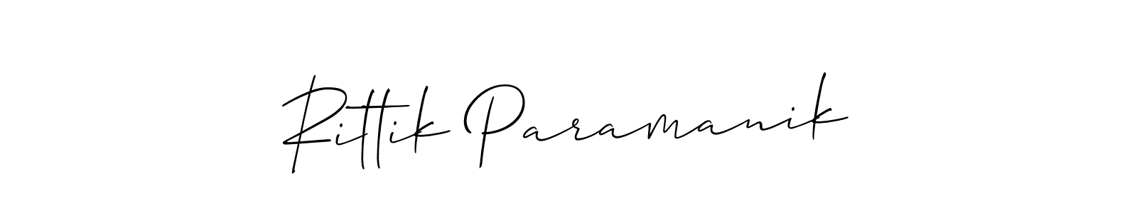 Allison_Script is a professional signature style that is perfect for those who want to add a touch of class to their signature. It is also a great choice for those who want to make their signature more unique. Get Rittik Paramanik name to fancy signature for free. Rittik Paramanik signature style 2 images and pictures png