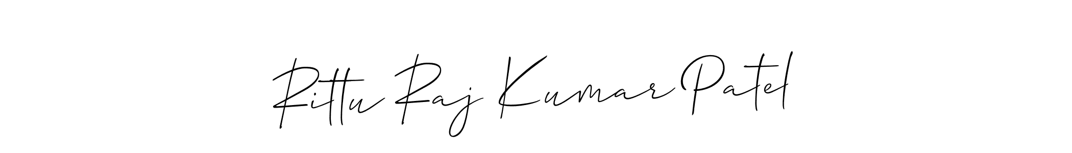 You should practise on your own different ways (Allison_Script) to write your name (Rittu Raj Kumar Patel) in signature. don't let someone else do it for you. Rittu Raj Kumar Patel signature style 2 images and pictures png