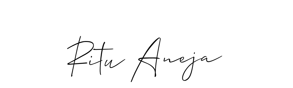 Ritu Aneja stylish signature style. Best Handwritten Sign (Allison_Script) for my name. Handwritten Signature Collection Ideas for my name Ritu Aneja. Ritu Aneja signature style 2 images and pictures png