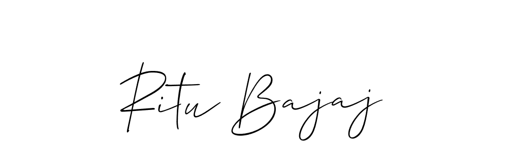 How to make Ritu Bajaj name signature. Use Allison_Script style for creating short signs online. This is the latest handwritten sign. Ritu Bajaj signature style 2 images and pictures png