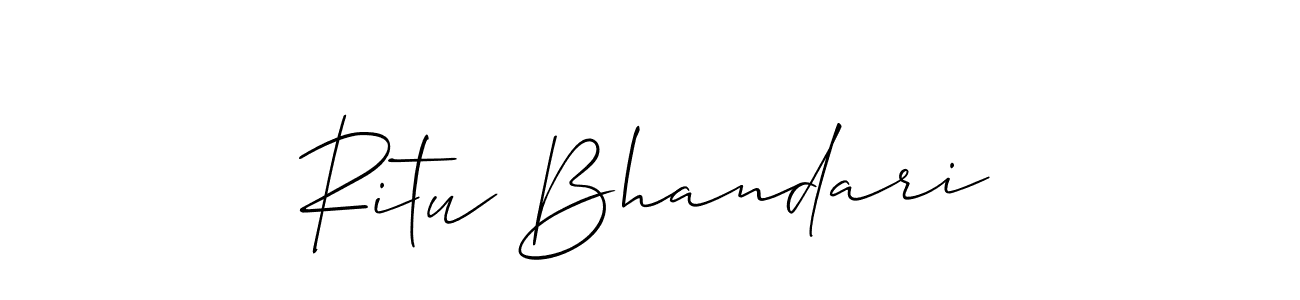 Allison_Script is a professional signature style that is perfect for those who want to add a touch of class to their signature. It is also a great choice for those who want to make their signature more unique. Get Ritu Bhandari name to fancy signature for free. Ritu Bhandari signature style 2 images and pictures png