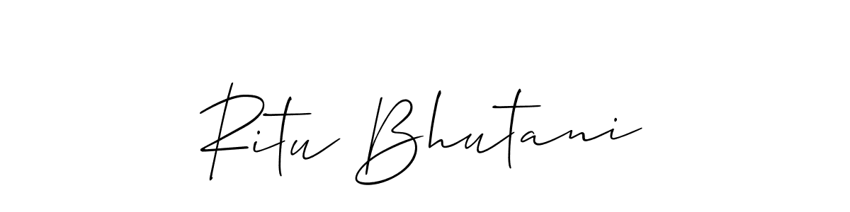 It looks lik you need a new signature style for name Ritu Bhutani. Design unique handwritten (Allison_Script) signature with our free signature maker in just a few clicks. Ritu Bhutani signature style 2 images and pictures png