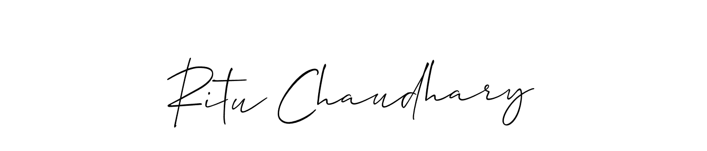 How to make Ritu Chaudhary name signature. Use Allison_Script style for creating short signs online. This is the latest handwritten sign. Ritu Chaudhary signature style 2 images and pictures png