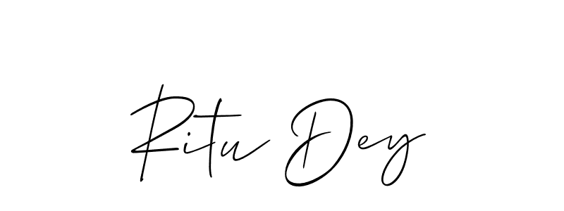 How to make Ritu Dey name signature. Use Allison_Script style for creating short signs online. This is the latest handwritten sign. Ritu Dey signature style 2 images and pictures png