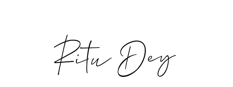 Allison_Script is a professional signature style that is perfect for those who want to add a touch of class to their signature. It is also a great choice for those who want to make their signature more unique. Get Ritu Dey name to fancy signature for free. Ritu Dey signature style 2 images and pictures png