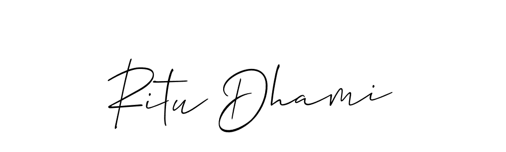 Ritu Dhami stylish signature style. Best Handwritten Sign (Allison_Script) for my name. Handwritten Signature Collection Ideas for my name Ritu Dhami. Ritu Dhami signature style 2 images and pictures png