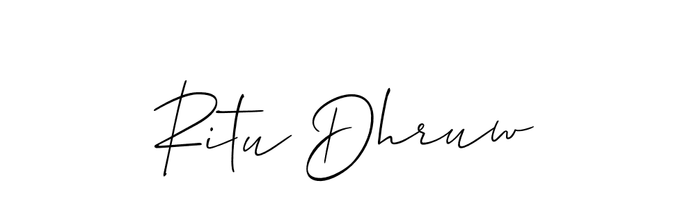 Use a signature maker to create a handwritten signature online. With this signature software, you can design (Allison_Script) your own signature for name Ritu Dhruw. Ritu Dhruw signature style 2 images and pictures png