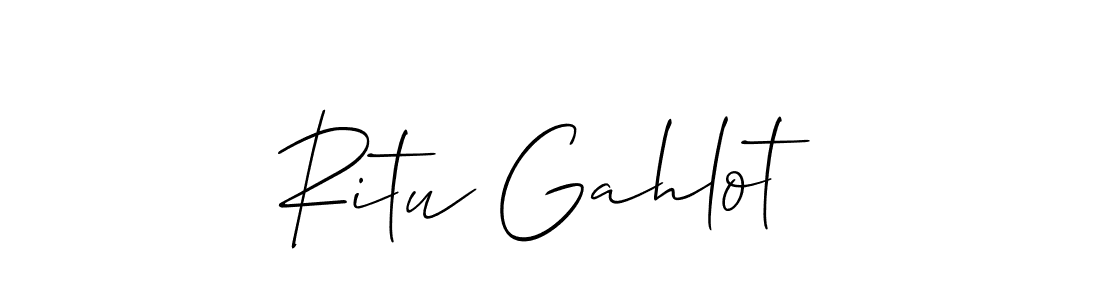 Make a beautiful signature design for name Ritu Gahlot. With this signature (Allison_Script) style, you can create a handwritten signature for free. Ritu Gahlot signature style 2 images and pictures png