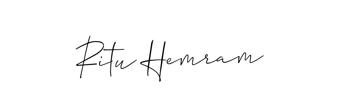 Make a short Ritu Hemram signature style. Manage your documents anywhere anytime using Allison_Script. Create and add eSignatures, submit forms, share and send files easily. Ritu Hemram signature style 2 images and pictures png