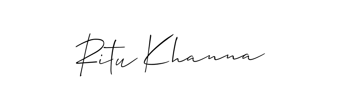 You should practise on your own different ways (Allison_Script) to write your name (Ritu Khanna) in signature. don't let someone else do it for you. Ritu Khanna signature style 2 images and pictures png