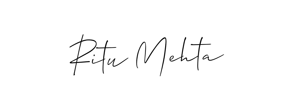 Make a short Ritu Mehta signature style. Manage your documents anywhere anytime using Allison_Script. Create and add eSignatures, submit forms, share and send files easily. Ritu Mehta signature style 2 images and pictures png