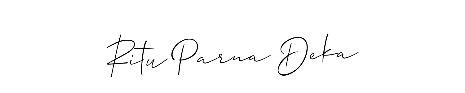 Also You can easily find your signature by using the search form. We will create Ritu Parna Deka name handwritten signature images for you free of cost using Allison_Script sign style. Ritu Parna Deka signature style 2 images and pictures png