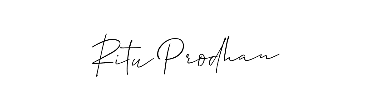 Create a beautiful signature design for name Ritu Prodhan. With this signature (Allison_Script) fonts, you can make a handwritten signature for free. Ritu Prodhan signature style 2 images and pictures png
