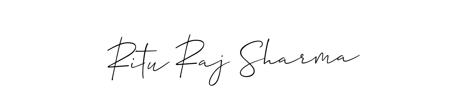 This is the best signature style for the Ritu Raj Sharma name. Also you like these signature font (Allison_Script). Mix name signature. Ritu Raj Sharma signature style 2 images and pictures png