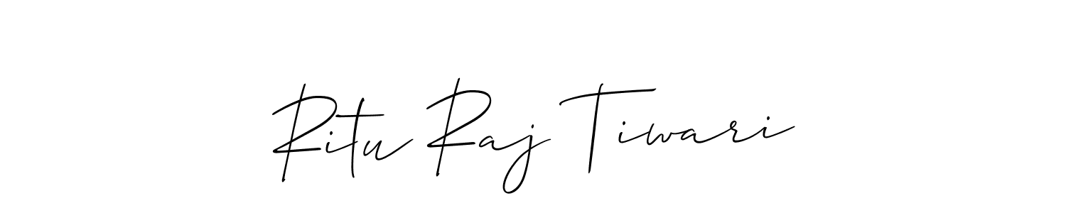 You should practise on your own different ways (Allison_Script) to write your name (Ritu Raj Tiwari) in signature. don't let someone else do it for you. Ritu Raj Tiwari signature style 2 images and pictures png