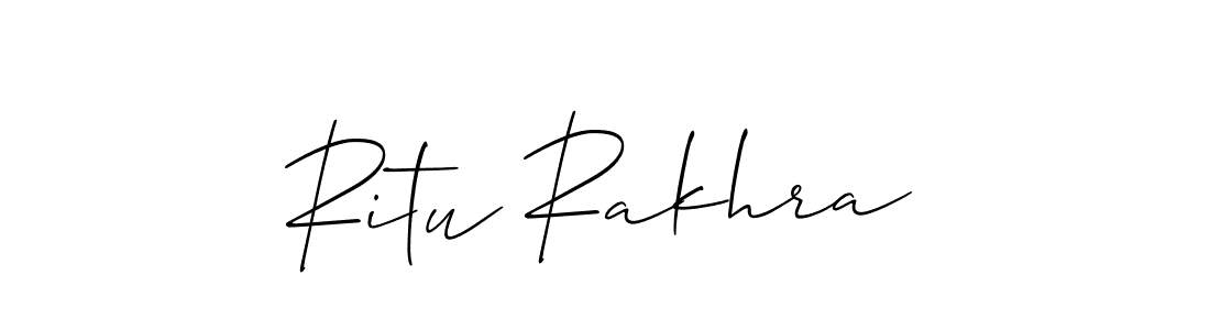 Create a beautiful signature design for name Ritu Rakhra. With this signature (Allison_Script) fonts, you can make a handwritten signature for free. Ritu Rakhra signature style 2 images and pictures png