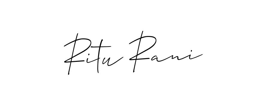 Use a signature maker to create a handwritten signature online. With this signature software, you can design (Allison_Script) your own signature for name Ritu Rani. Ritu Rani signature style 2 images and pictures png