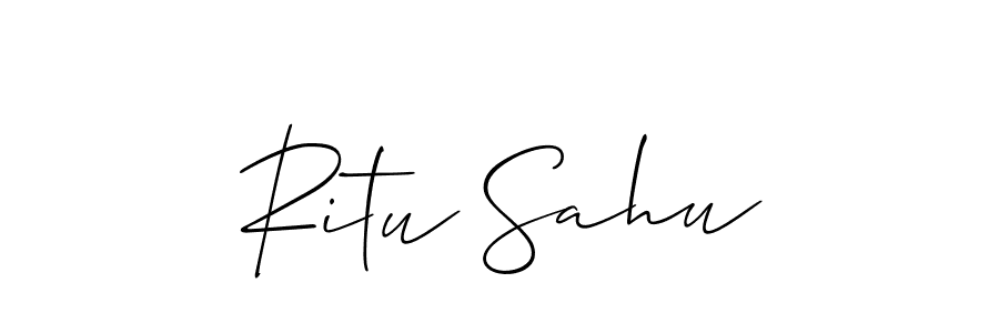 Make a beautiful signature design for name Ritu Sahu. With this signature (Allison_Script) style, you can create a handwritten signature for free. Ritu Sahu signature style 2 images and pictures png