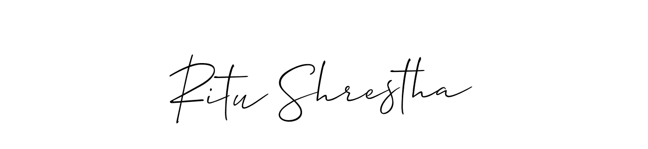 Similarly Allison_Script is the best handwritten signature design. Signature creator online .You can use it as an online autograph creator for name Ritu Shrestha. Ritu Shrestha signature style 2 images and pictures png