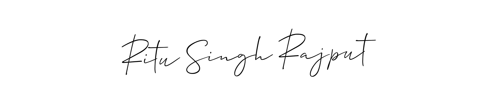 Make a beautiful signature design for name Ritu Singh Rajput. With this signature (Allison_Script) style, you can create a handwritten signature for free. Ritu Singh Rajput signature style 2 images and pictures png