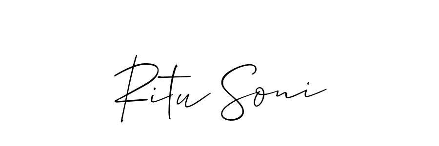 Similarly Allison_Script is the best handwritten signature design. Signature creator online .You can use it as an online autograph creator for name Ritu Soni. Ritu Soni signature style 2 images and pictures png