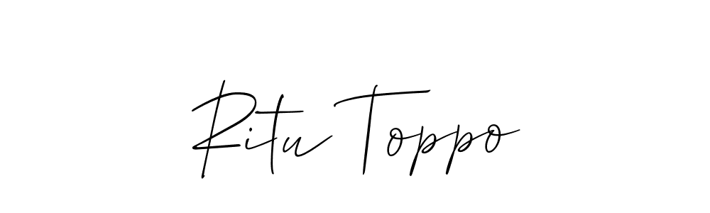 Also we have Ritu Toppo name is the best signature style. Create professional handwritten signature collection using Allison_Script autograph style. Ritu Toppo signature style 2 images and pictures png