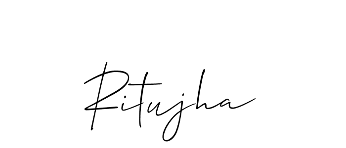 Use a signature maker to create a handwritten signature online. With this signature software, you can design (Allison_Script) your own signature for name Ritujha. Ritujha signature style 2 images and pictures png