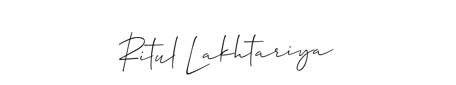 Check out images of Autograph of Ritul Lakhtariya name. Actor Ritul Lakhtariya Signature Style. Allison_Script is a professional sign style online. Ritul Lakhtariya signature style 2 images and pictures png