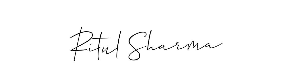 This is the best signature style for the Ritul Sharma name. Also you like these signature font (Allison_Script). Mix name signature. Ritul Sharma signature style 2 images and pictures png