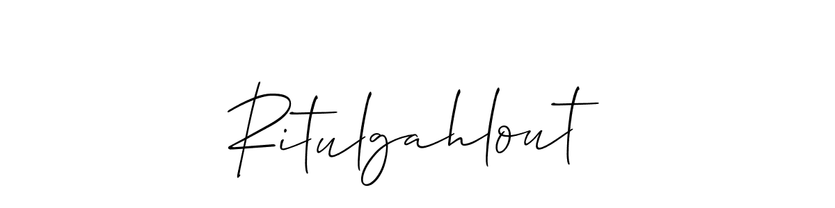 How to make Ritulgahlout name signature. Use Allison_Script style for creating short signs online. This is the latest handwritten sign. Ritulgahlout signature style 2 images and pictures png