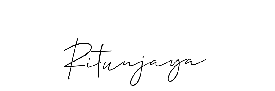 Create a beautiful signature design for name Ritunjaya. With this signature (Allison_Script) fonts, you can make a handwritten signature for free. Ritunjaya signature style 2 images and pictures png