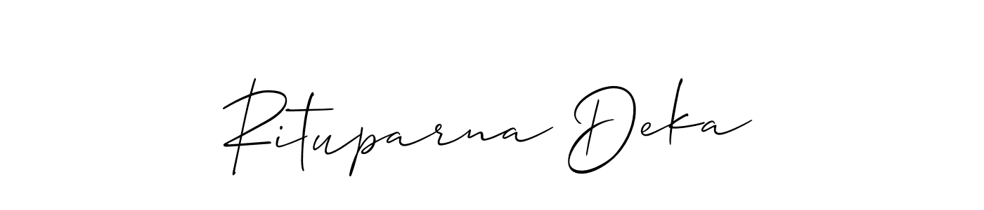 Use a signature maker to create a handwritten signature online. With this signature software, you can design (Allison_Script) your own signature for name Rituparna Deka. Rituparna Deka signature style 2 images and pictures png