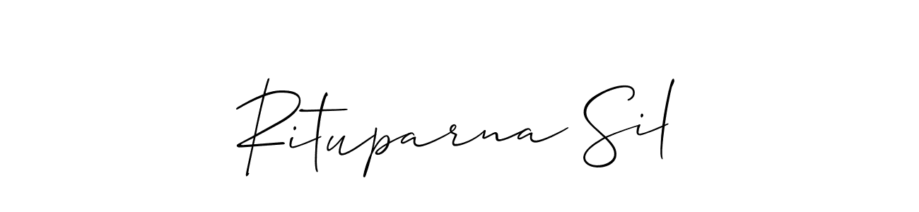 Use a signature maker to create a handwritten signature online. With this signature software, you can design (Allison_Script) your own signature for name Rituparna Sil. Rituparna Sil signature style 2 images and pictures png