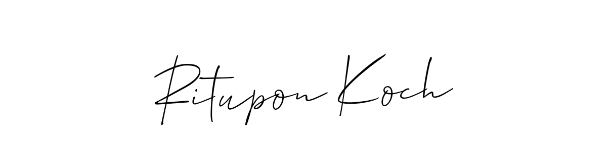 Also You can easily find your signature by using the search form. We will create Ritupon Koch name handwritten signature images for you free of cost using Allison_Script sign style. Ritupon Koch signature style 2 images and pictures png